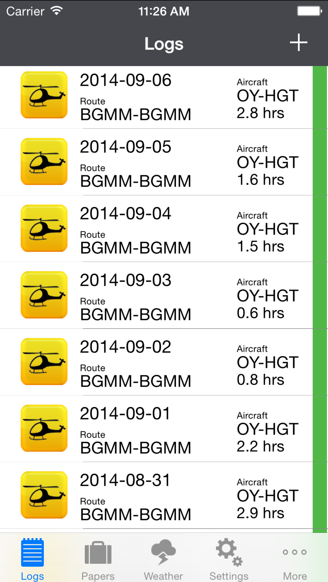 pilot logbook iphone app